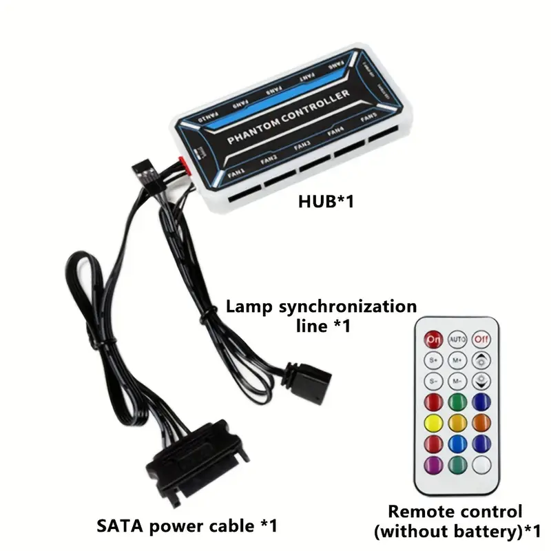 Fan Hub Rgb Controller - Hub Kipas 6-Pin, 10 Antarmuka 6-Pin