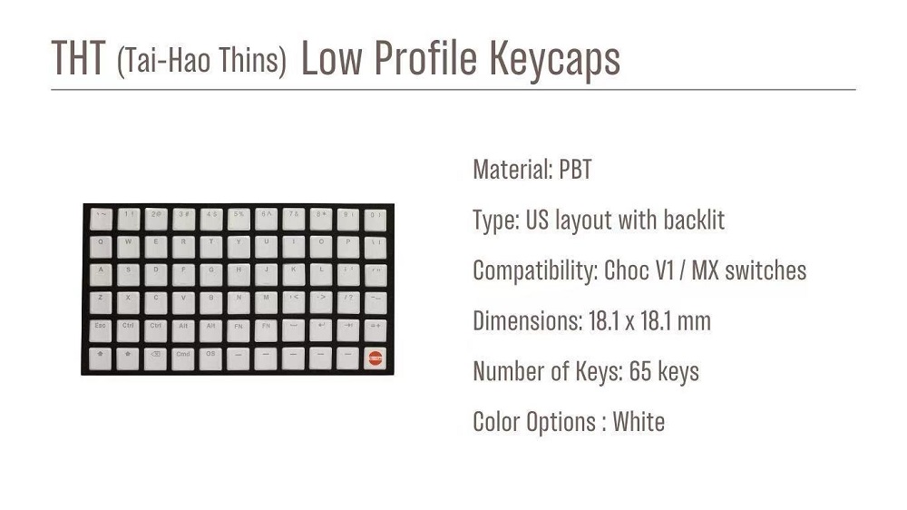 Taihao THT Keycap putih Thins  - Gaming Accessories Aesthetic ulasan dan harga