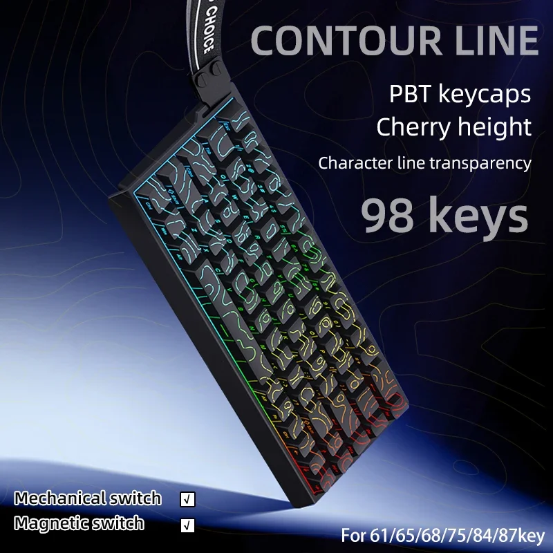 Keycap PBT Kontur KM98-Sempurn - Gaming Accessories Aesthetic ulasan dan harga