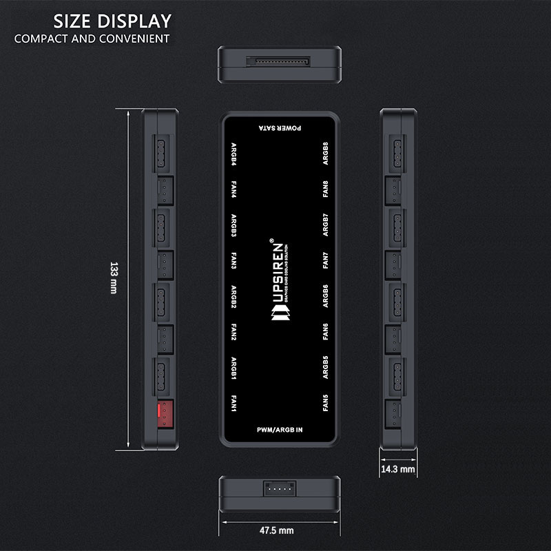 Upsirene HU-8 Hub kipas sasis, - Fan Hub Rgb Controller ulasan dan harga