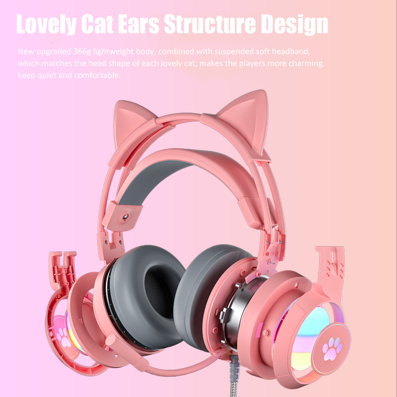 Headphone game telinga kucing  - Gaming Accessories Girly ulasan dan harga